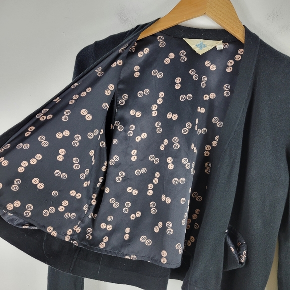 Anthropologie Monogram HWR Button Print Long Sleeve Open Front Cardigan - Picture 4 of 9